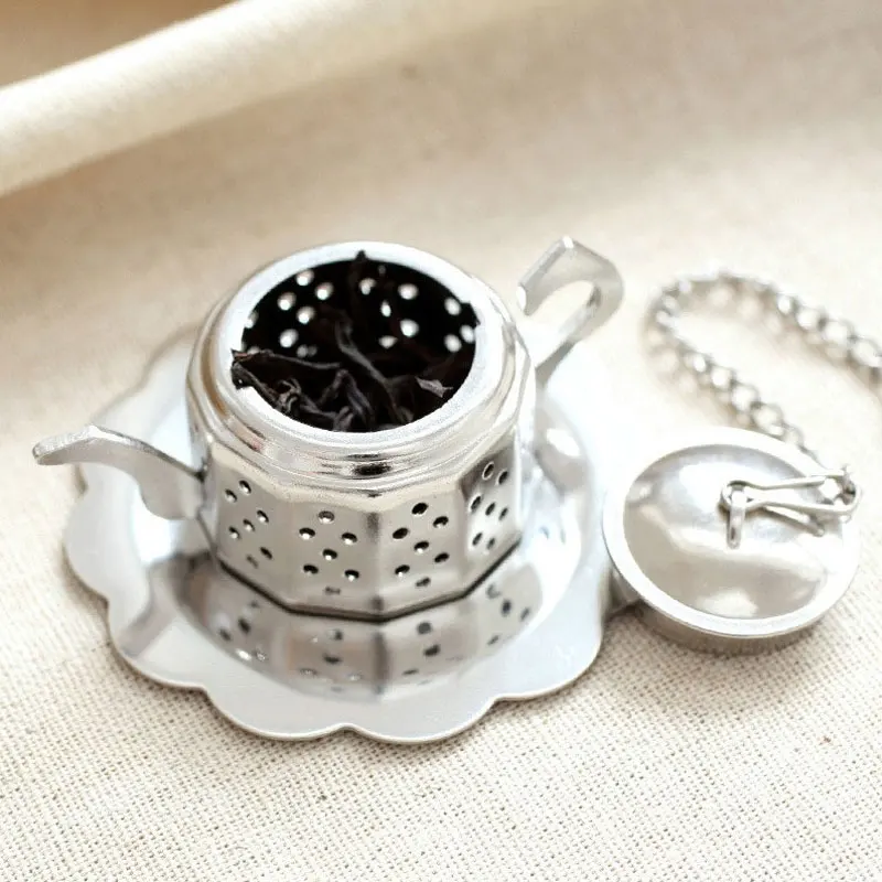 100 шт./лот чайник Форма кастрюли из нержавеющей стали лист чай заварки фильтр