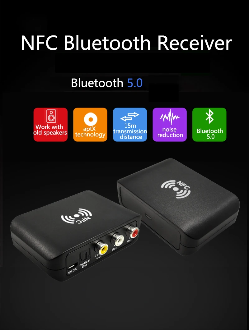 NFC Bluetooth 5,0 приемник APTX HD DAC беспроводной цифровой аудио адаптер с низкой задержкой SPDIF коаксиальный RCA выход