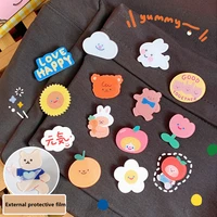 3 pcsset cute creative cartoon acrylic small brooch kawaii girl clothes badge pins for backpacks decoration accessories