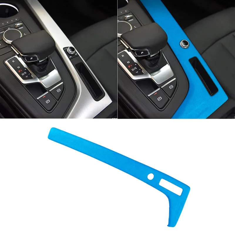 

1PCS Suede Car LHD Center Consoles Interior Gear Shift Side Panel Molding Strip Cover Decoration Trim for Audi A4L 2017-2021