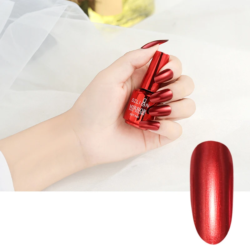 Зеркальный лак для ногтей 8 цветов золотая розовая металлическая текстура