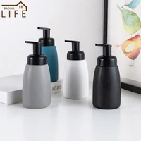 320ml simple ceramic liquid refillable bottle black plastic pump head bathroom hand sanitizer dispenser bathroom accessories
