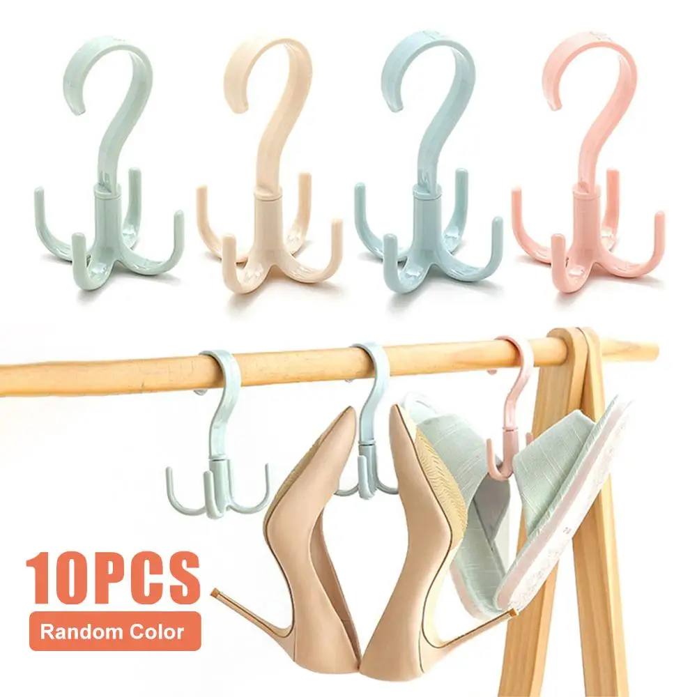 Крючок с четырьмя зажимами вращающийся на 360 градусов пластиковый крючок бытовая