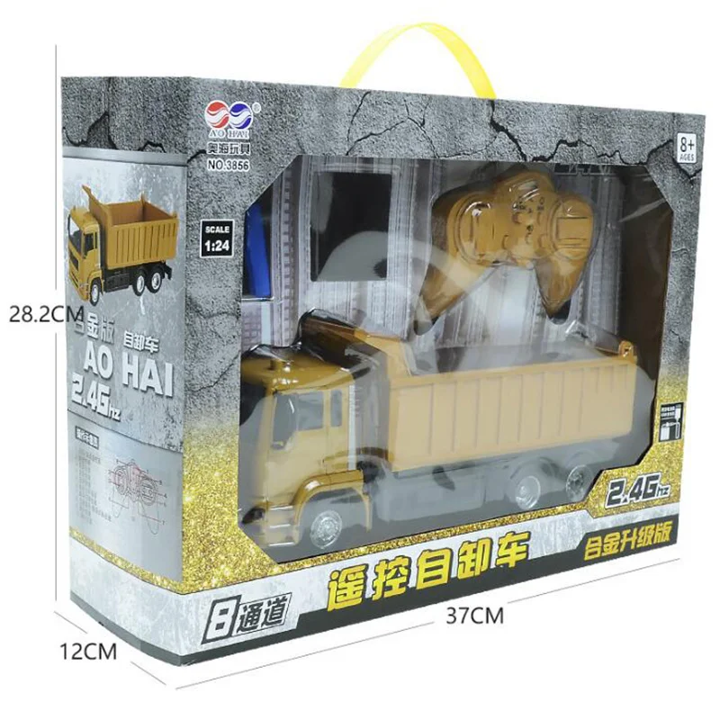 

New 1:24 Rc Engineering Metal Truck Toys 2.4G Wireless Machine On Control Simulation Transportation Christmas Toys For Boys Gift
