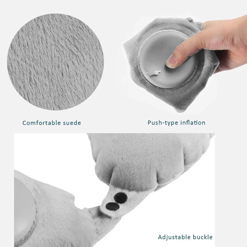 Надувная дорожная подушка для поддержки шеи U образная бархатная надувная с