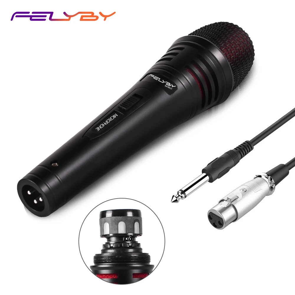 Кардиоидный динамический микрофон FELYBY для потоковой съемки караоке KTV с XLR