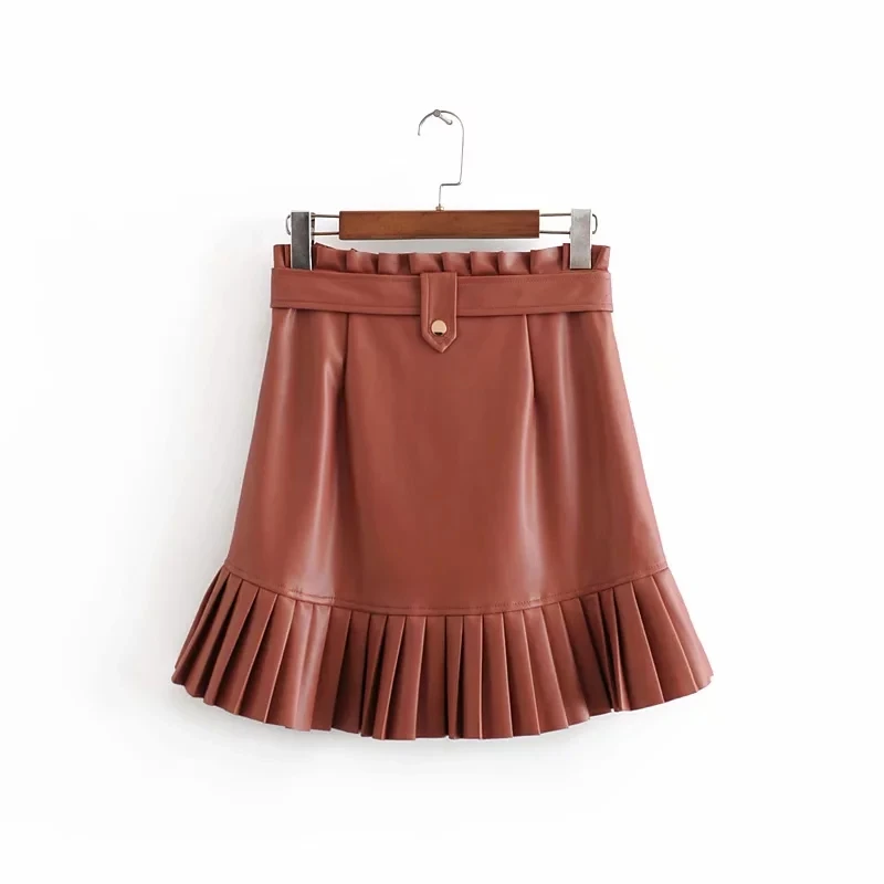 Сексуальные плиссированные юбки с высокой талией шикарные черные из