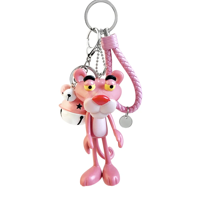 

Powdered Leopard keychain car pendant pink naughty leopard gift small pendant jewelry mobile phone accessories doll ornaments