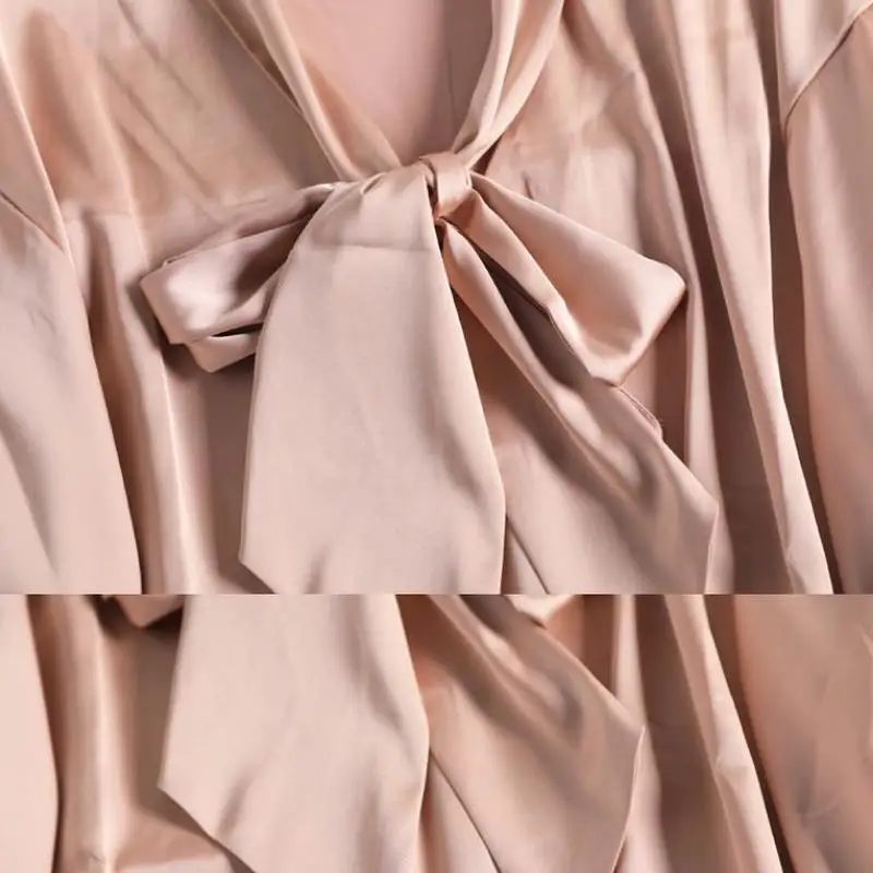 

2020 New Bow Tie O-neck Blouse Women Lantern Long Sleeve Shirts Korean Elegant Work Shirt Casual Tops Autumn Chiffon Blusas