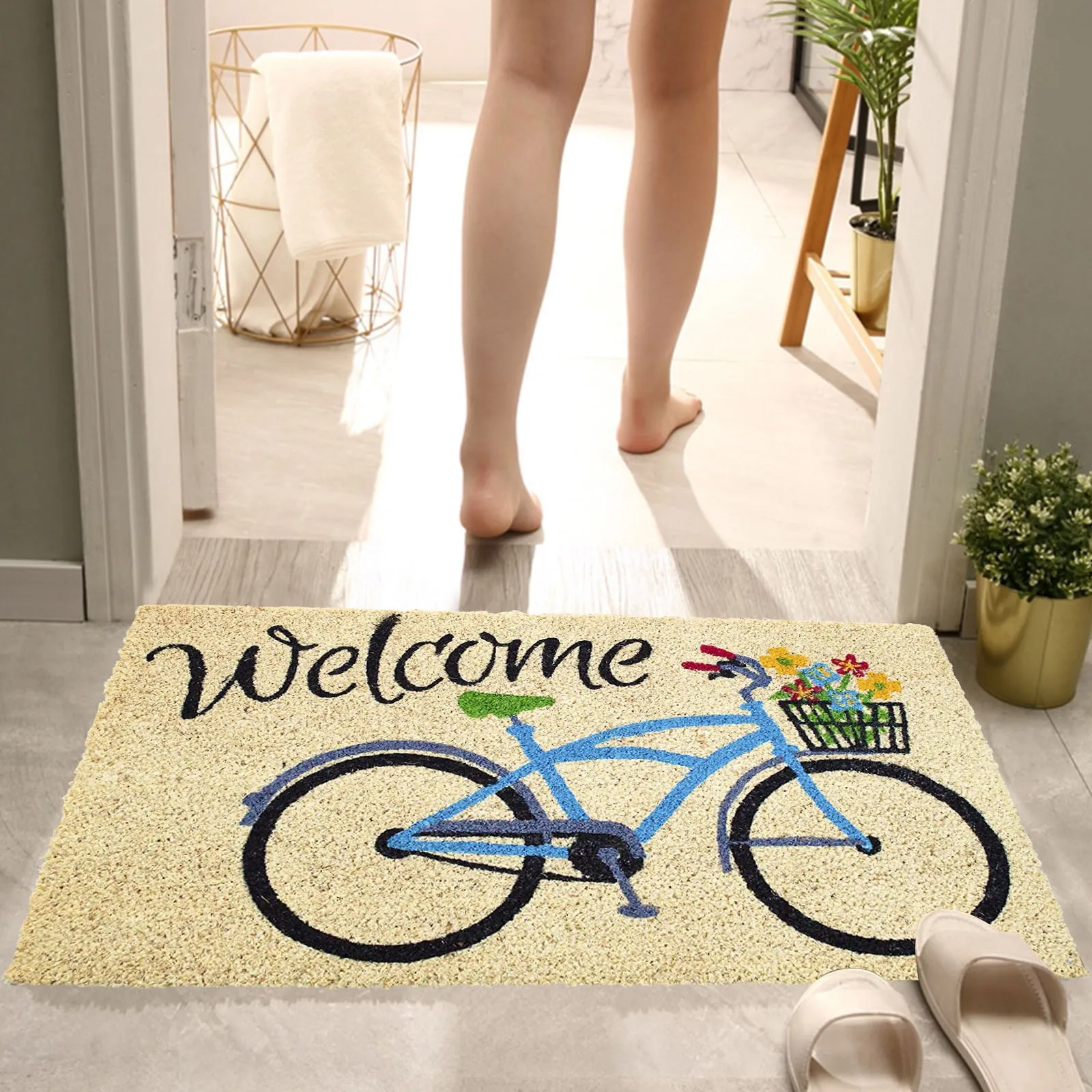 Приветствуемые коврики для входной двери забавные Нескользящие дверные коврик
