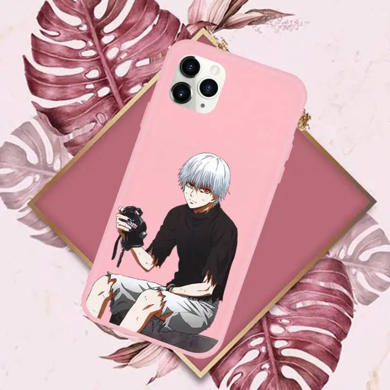 

Tokyo Ghoul Anime Phone Case Pink Candy Color for iPhone 11 12 mini pro XS MAX 8 7 6 6S Plus X SE 2020 XR