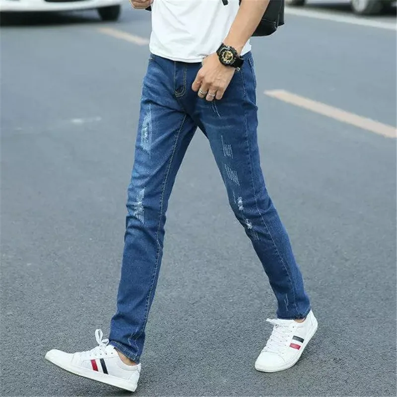 

Mens Jeans Autumn Straight Pants New Casual Versatile Elastic Slim Leggings Skinny Jeans Men Mens Jeans Streetwear Men