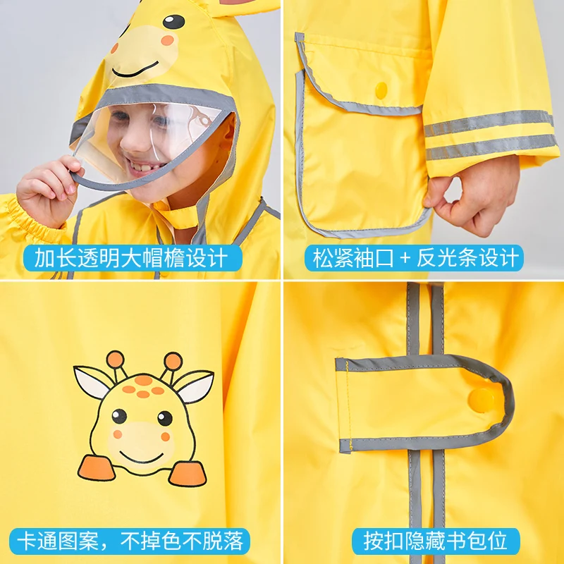 

Cute Children Yellow Raincoat Kids Long Impermeable Transparent Rain Jacket Waterproof Jas Hujan Anak Raincoat Jumpsuit KK60YY