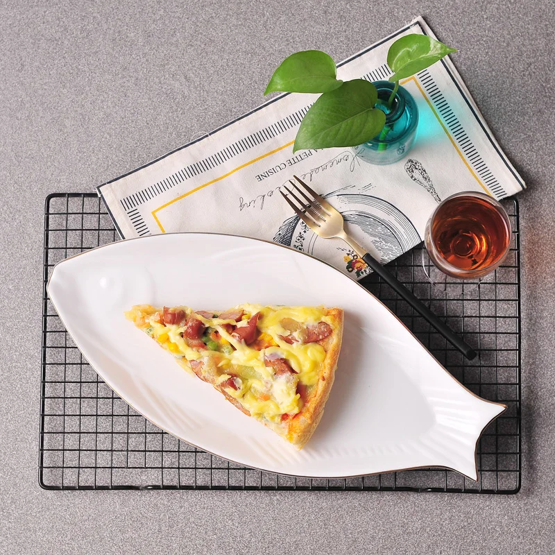 Тарелка из Пномпеня керамическая тарелка в форме рыбы большая домашняя кухонная