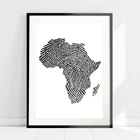 Африка плакат-карта и принты карта пальцев путешествия настенное искусство холст живопись для гостиной домашний декор Серый Черный Белый фотографии