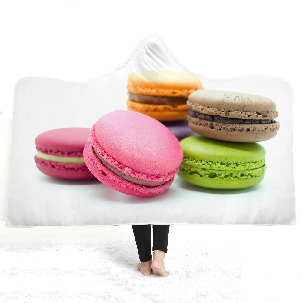 

Еды, десерт, 3D печать, теплое переносное полиэфирное одеяло s, плюшевое одеяло с капюшоном, одеяло с капюшоном, пляжное полотенце