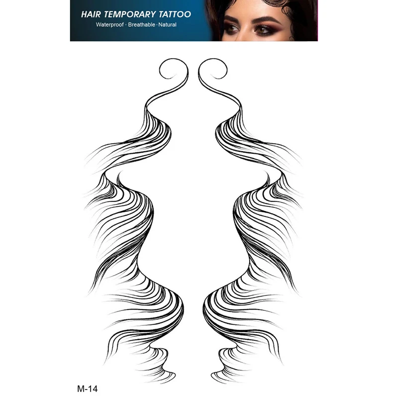 Hair Edge Tattoo Stickers Temporary Hair Waterproof Lasting Edge Tattoo Curly Hair Diy Hairstyling Hair Stickers For Makeup