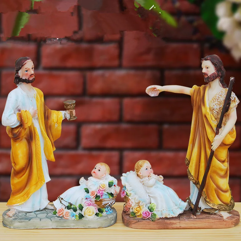 

God Christian Jesus Sculpture Cross Car Interior Jewelry Bible Icon Decoration Church Gift Wedding Gift Resin Crafts