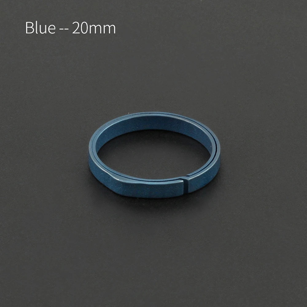 20mm-Blue Настоящее титановое кольцо для ключей супер легкий титан брелок для ключей креативные EDC брелоки Quickdraw открытый инструмент - Цвет: 20mm-Blue