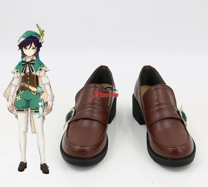 Обувь для косплея Genshin Impact Венди Женская коричневая обувь Хэллоуин |