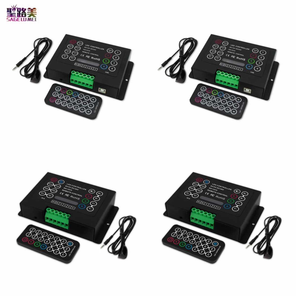 

DC5V-36V 12V 24V 8A/CH 6A/CH DIY встроенный 18 режимов RGB контроллер с ИК-пультом для SMD5050 2835 3528 3CH Светодиодная лента