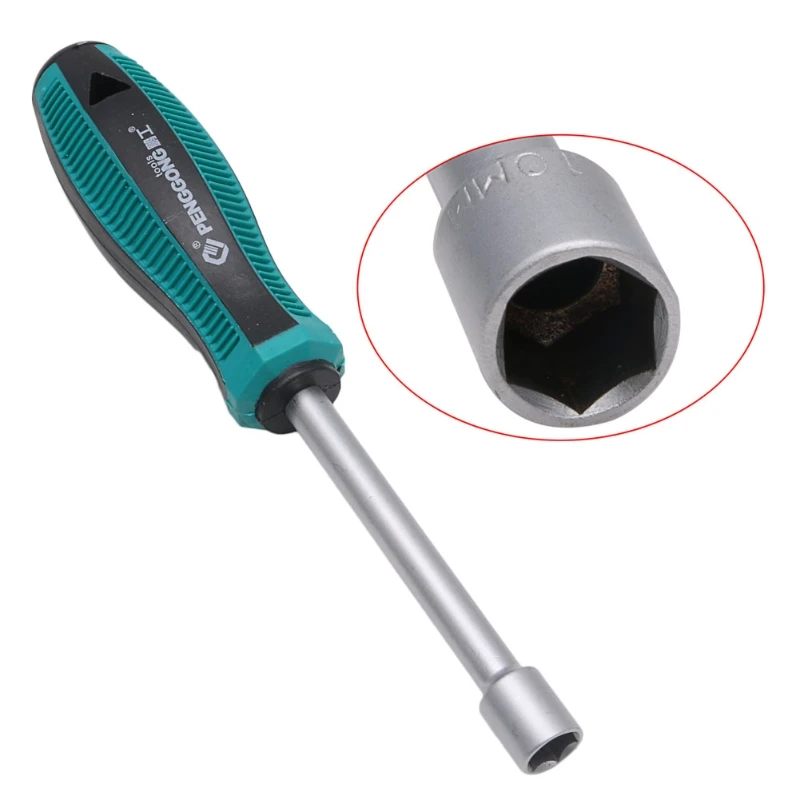 

X7AB Metal Socket Driver Wrench Screwdriver Hex Nut Key Nutdriver Hand Tool 10mm