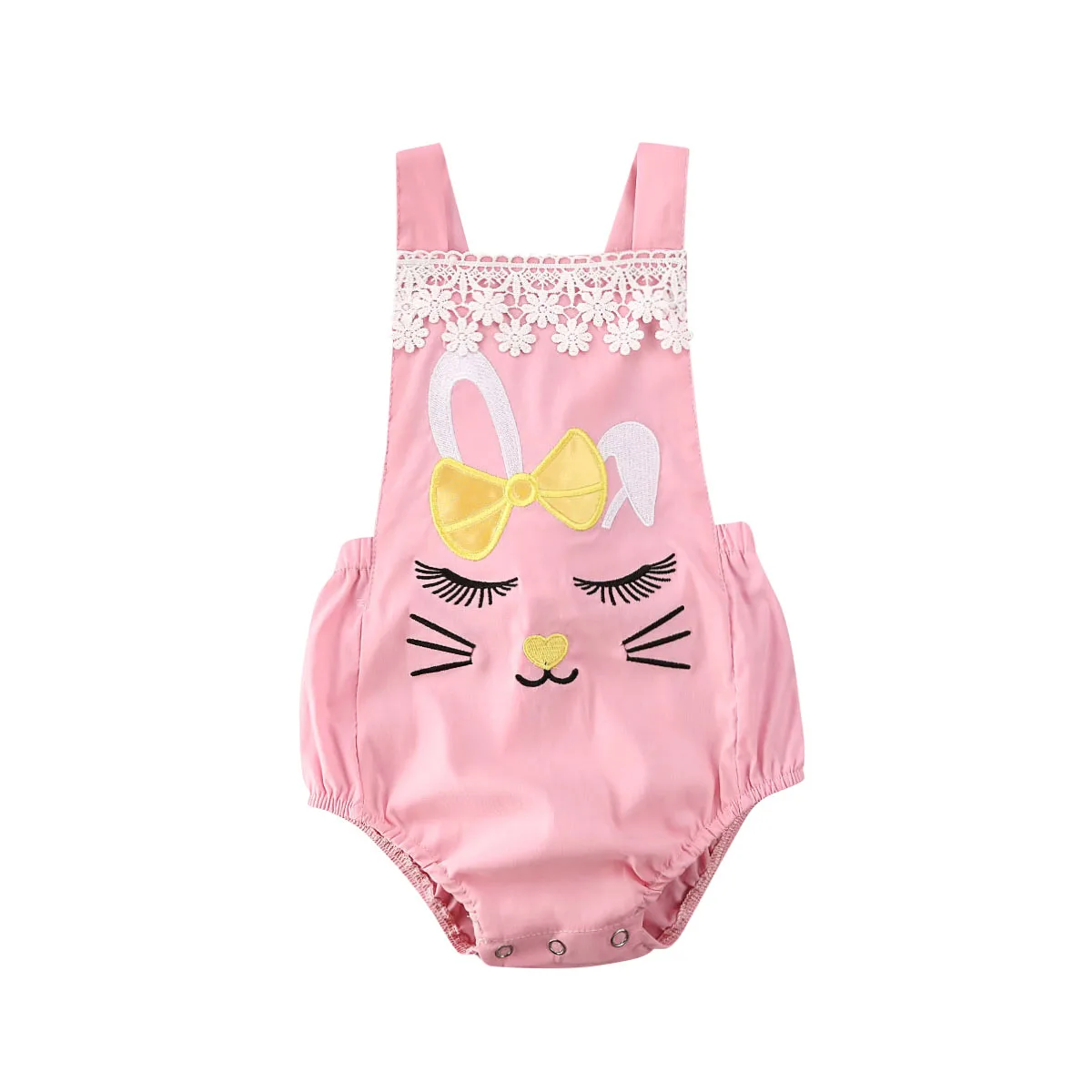 Пасхальный наряд для новорожденных девочек боди с изображением кролика