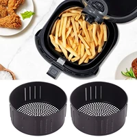 2 6l3 5l stainless steel air fryer replacement basket non stick sturdy roasting cooking baking tray for air fryer accessories