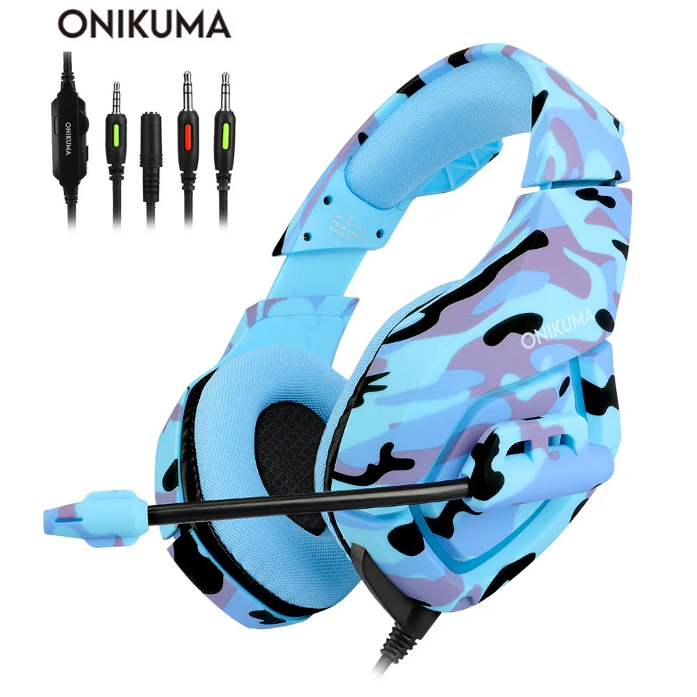 ONIKUMA K1 casque PS4 игровая гарнитура для ПК геймерские басовые наушники с микрофоном Mac