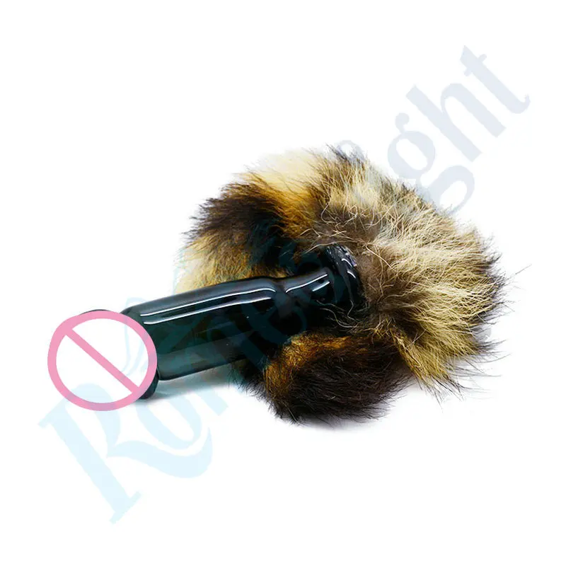 Стеклянные хрустальные фаллоимитаторы типа Анальная пробка лисий хвост