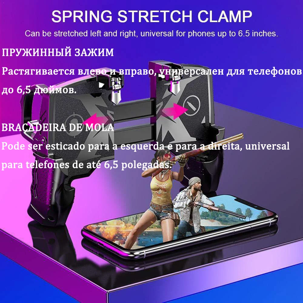 trigger free fire pubg controller for cell phone gamepad joystick android iphone control mobile game pad pugb smartphone command free global shipping