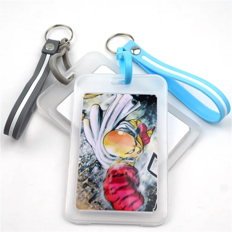 

ONE PUNCH MAN Saitama Transparent Keychain Anime ID Card Holder Credit Bank Card Protective Case Student Bus Card Cover