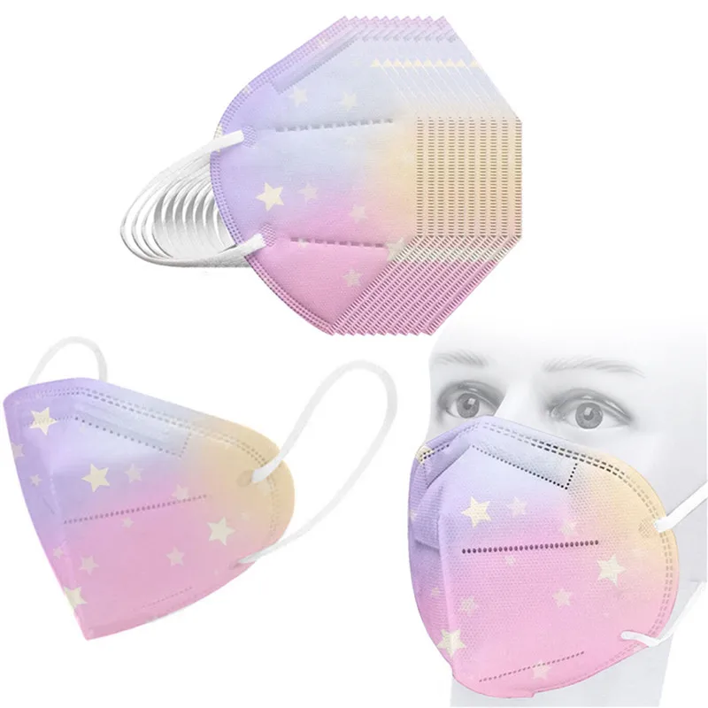 

10pcs Adults Starry Sky Print Halloween Cosplay Mask For Face Disposable Masks Masken Mascarillas Desechables Print Mouth Masks