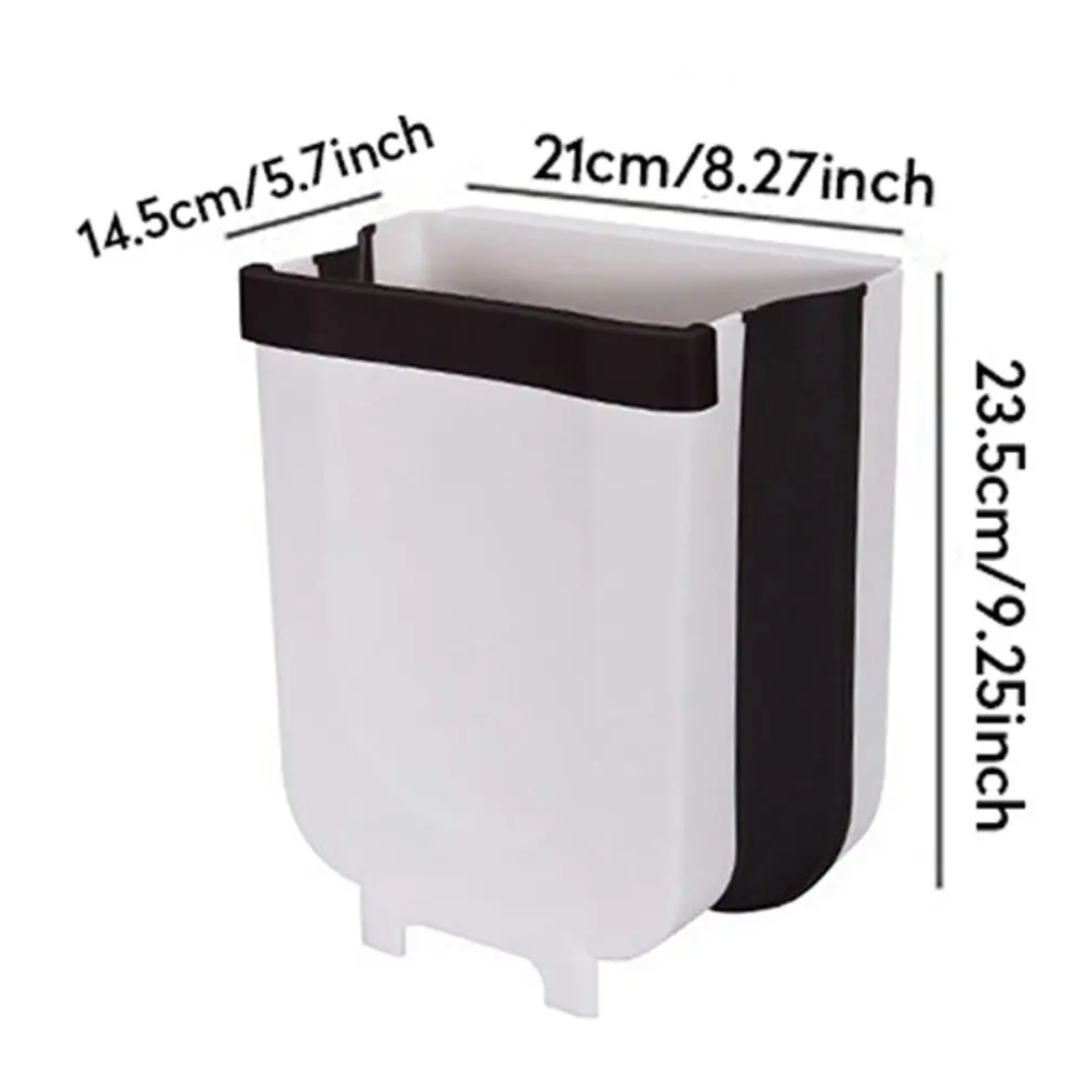 

1PC Foldable Kitchen Trash Can Space Saving Door Hanging Trash Can Car Waterproof Trash Can Toilet Garbage Waste Storage Tool