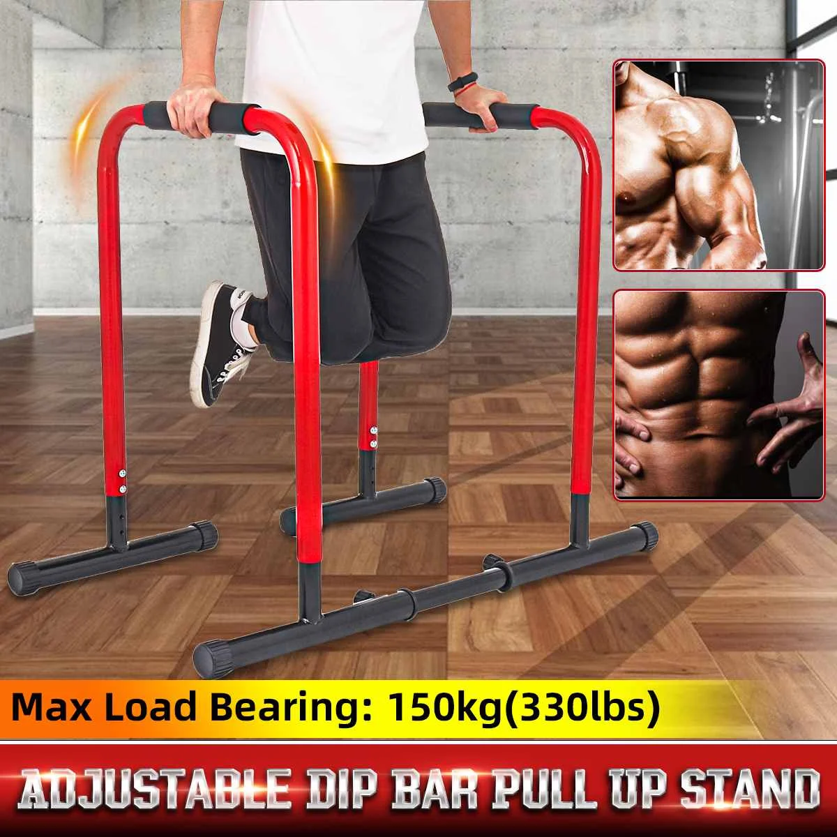 

Parallel Horizontal Bars Adjustable Pull Up Bar Stand Push-up Upper Body Exerciser Muscle Strength Training Fitness Equipment