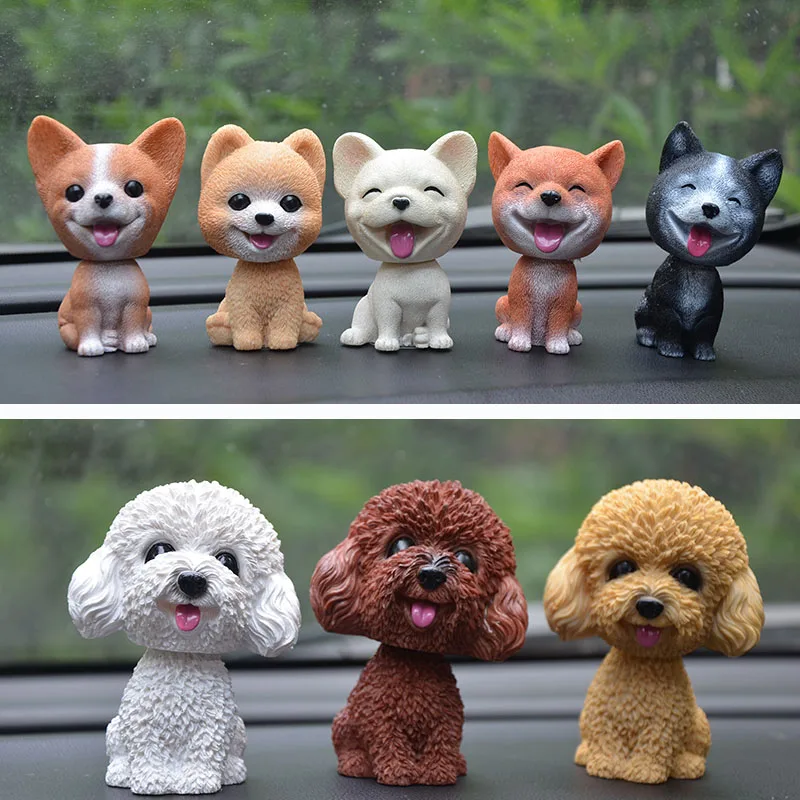 

Shaking Head Dog Toy Car Furnishing Articles Dashboard Doll Cute Nodding Decoration Teddy Husky Corgi Interior Furnishings Gift