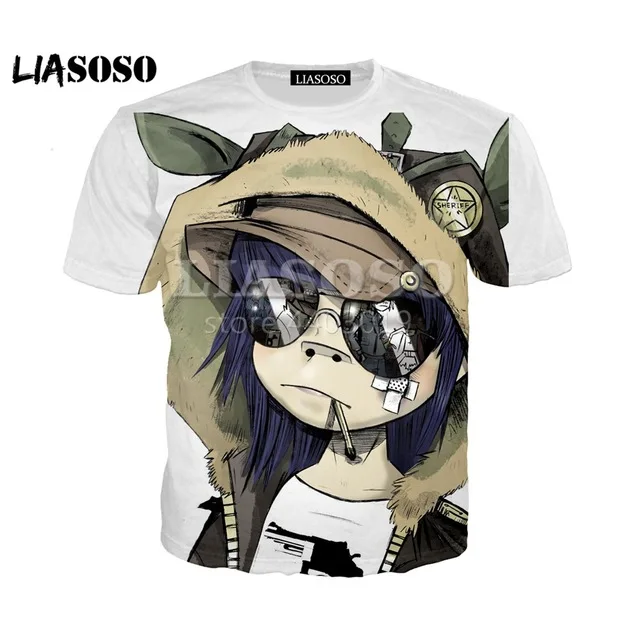 Новинка 2019 футболка с 3D-принтом музыкальной группы Gorillaz для мужчин и женщин