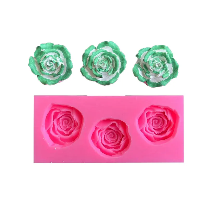 

Rose Fondant Cake Silicone Mold Daisies, roses Flowers Chocolate Cake Mold Baking Gemstone Shaped Retro Pattern Decorative Mold