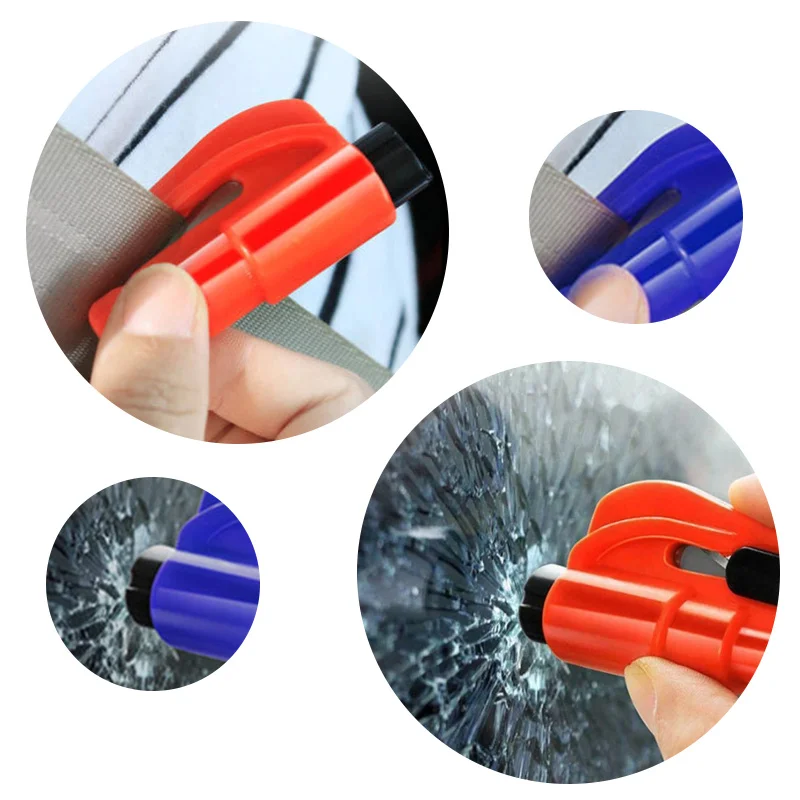 

Portable Car Safety Hammer Spring Type Escape Hammer Window Breaker Punch Seat Belt Cutter Hammer Key Chain Defense Tactical Pen