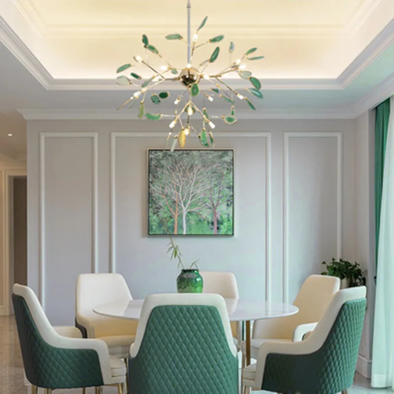 Креативная цветная люстра Светлячок из агата G4 Luminaria светодиодная для