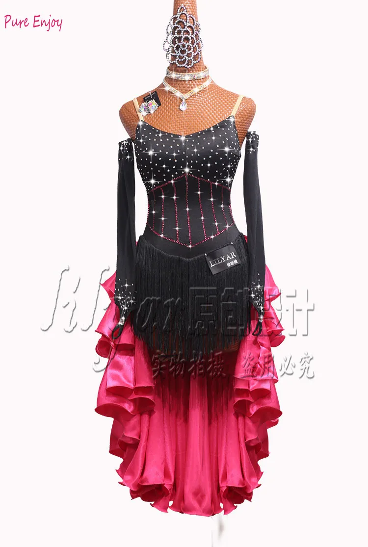 

Sexy dress latin dance clothes for women latin dance long sleeves dress girls latin dance dress Cha-cha dance dress