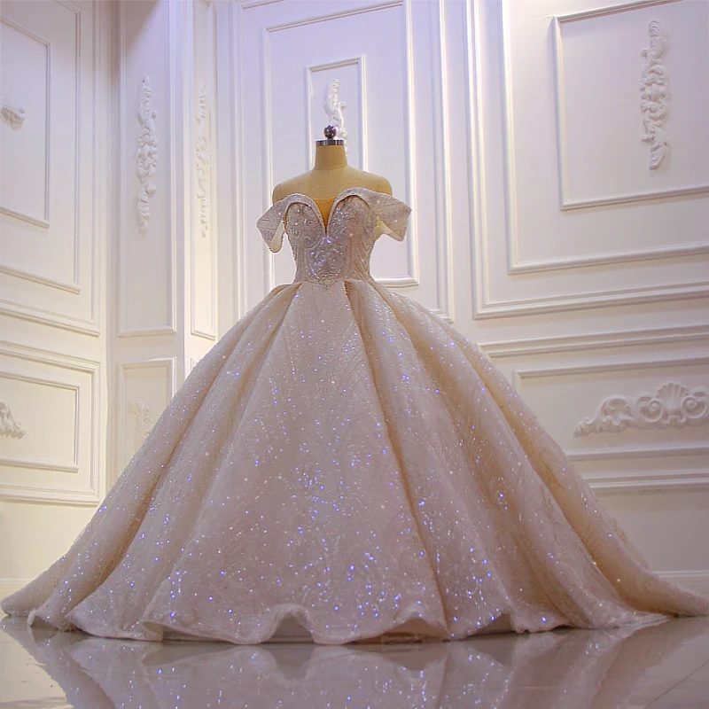 Аманда дизайн vestido boda mujer invitada с открытыми плечами блестящее бисерное свадебное платье