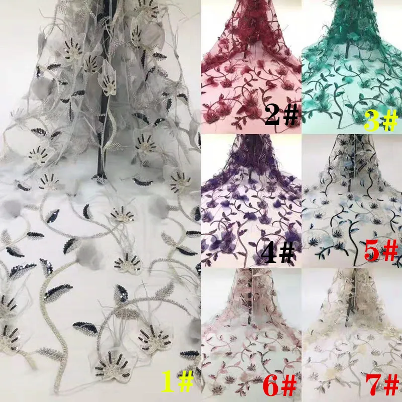 Высокое Качество бусины блестки вышивка французская сетка африканские