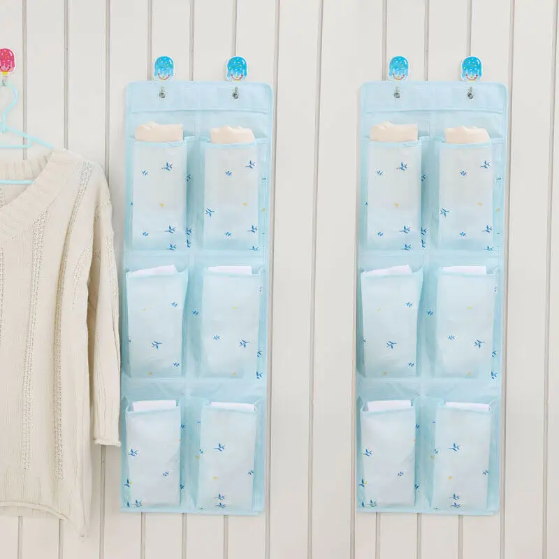 

6 Pocket Closet Hanging Organizer Storage Door Home Wall Holder Stuff Bag Pouch