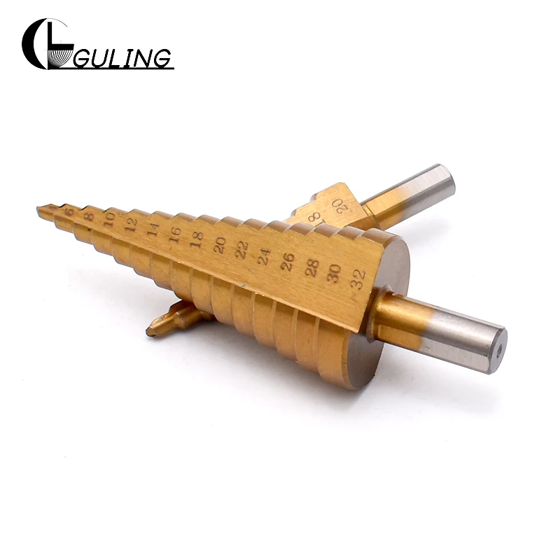 GULING 1 шт. 4 12/4 20/4 32 мм HSS титановое покрытие треугольная ручка пагода сверло