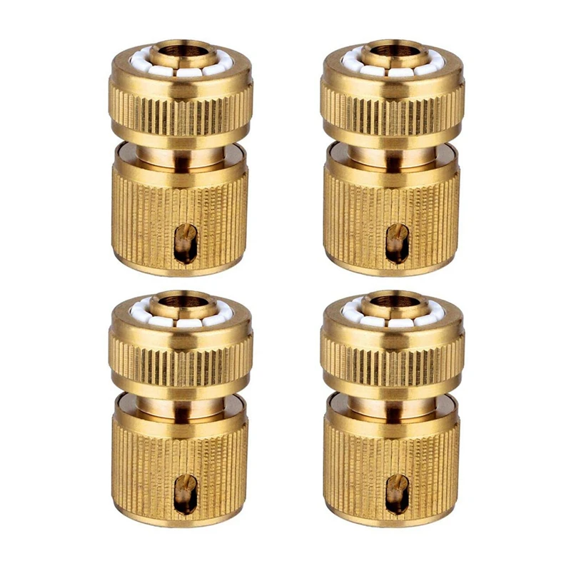 4 Pc Brass Hose Connector End Quick Connect Fitting 1/2 inch Pipe for Gardening Home Watering Car Wash | Дом и сад