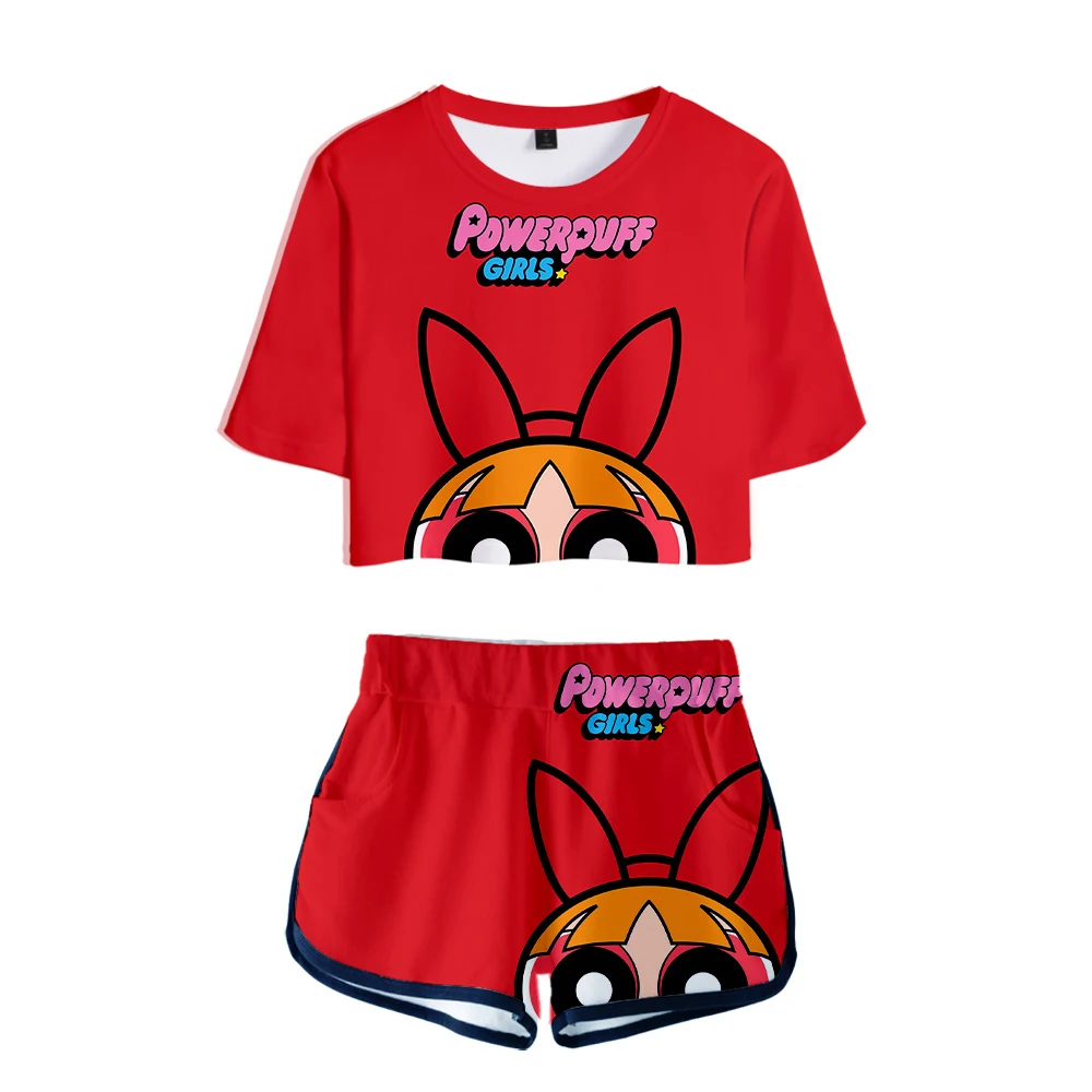 

3D мультфильм масло чашки крутые эстетические, комплект из 2 предметов в стиле Харадзюку крутые милые девушки 3 Dwomen укороченный топ и шорты дл...