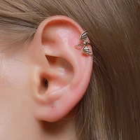 qiluxy fashion little bat clip earring for women without piercing puck rock vintage ear cuff girls jewerly gifts
