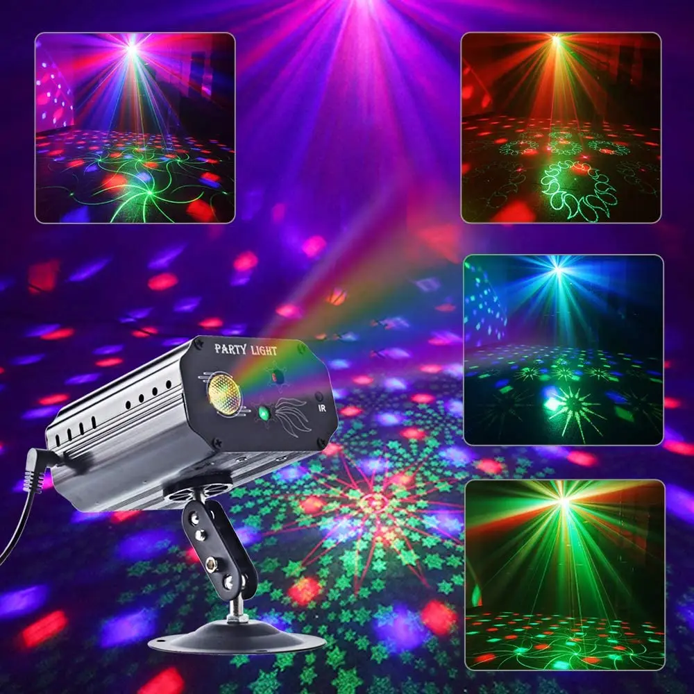 

16 Pattern LED Christmas Lighting Remote Control Laser Projector RGB Stage Effect Decortion For Home DJ Disco Party Lights