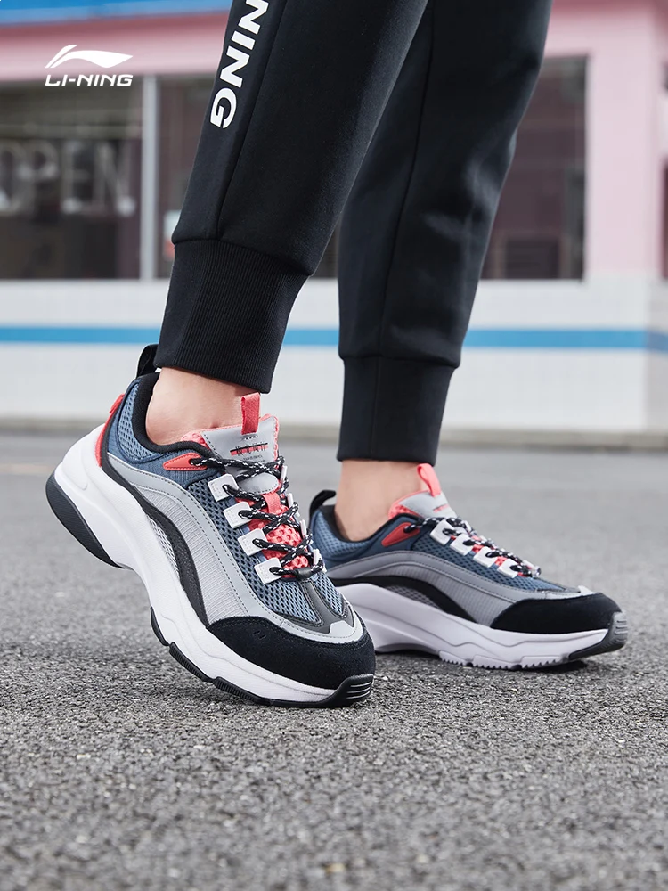 Li-Ning/Мужская обувь AURORA WINDWALKER; классическая обувь для отдыха и образа жизни; популярные цвета; обувь для папы в стиле ретро; спортивные кроссовки с подкладкой; AGCP075 SJAS19